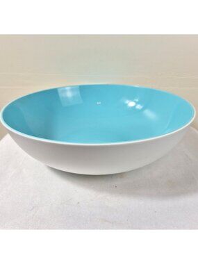 Tupperware Radiance Large Mixing Bowl 1.5L White Exterior Aqua Blue Interior